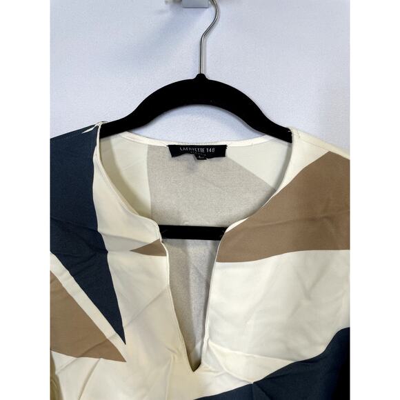 LAFAYETTE 148 NEW YORK Jubilee Bold Triangles Knit Dress White Size S $648 - Picture 3 of 12